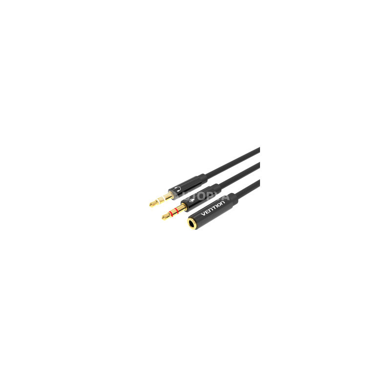 VENTION Cavo Adattatore Audio 2 Jack 3,5mm Maschio a Jack 3,5mm Femmina 4 Poli 0,3m (Nero) VENTION Cavo Adattatore Audio 2 Jack 3,5mm Maschio a Jack 3,5mm Femmina 4 Poli 0,3m (Nero)