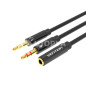 VENTION Cavo Adattatore Audio 2 Jack 3,5mm Maschio a Jack 3,5mm Femmina 4 Poli 0,3m (Nero) VENTION Cavo Adattatore Audio 2 Jack 3,5mm Maschio a Jack 3,5mm Femmina 4 Poli 0,3m (Nero)