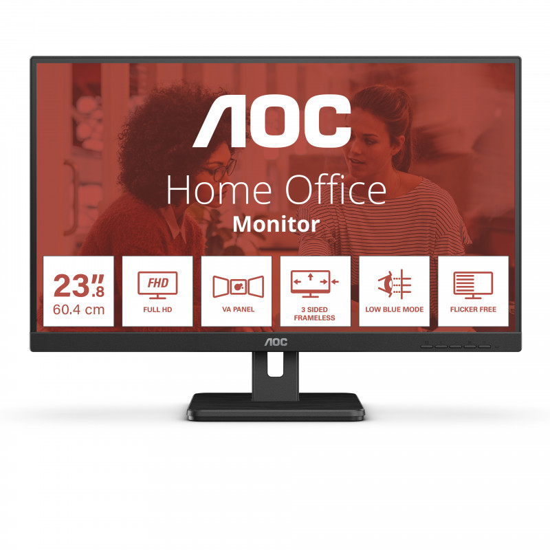 Monitor 23,8'' VA - AOC 24E3UM - FHD 75Hz 4ms 16:9 VGA + HDMI + DisplayPort MM