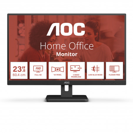 Monitor 23,8'' VA - AOC 24E3UM - FHD 75Hz 4ms 16:9 VGA + HDMI + DisplayPort MM