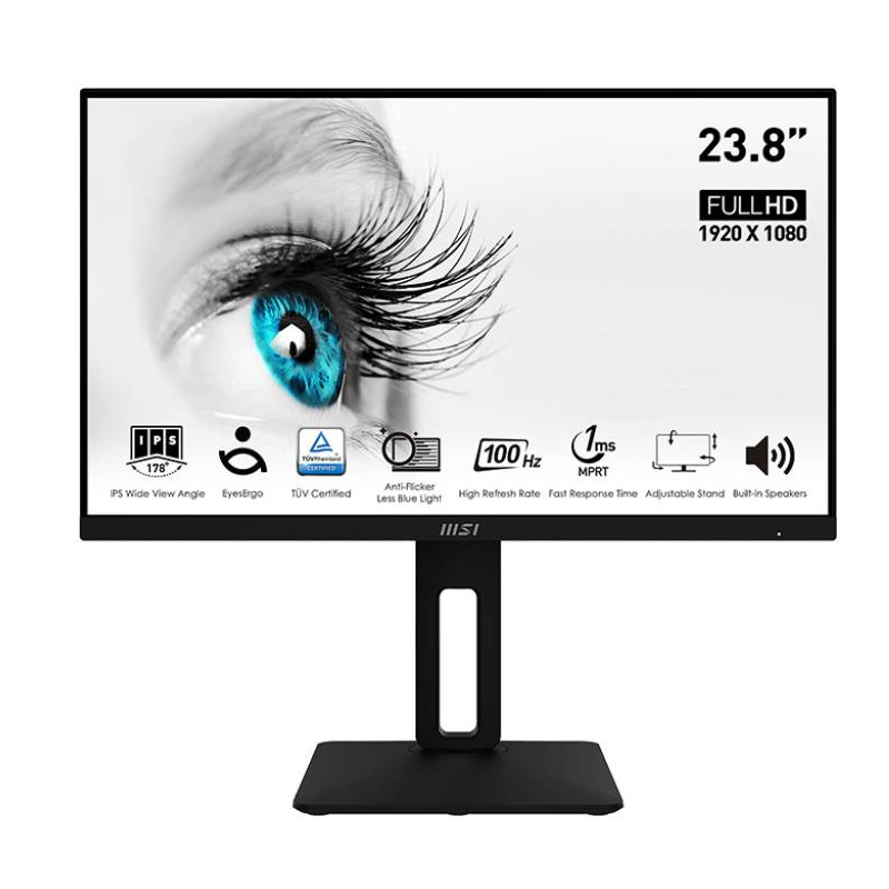 Monitor 23,8'' IPS - MSI PRO MP242AP - nero - FHD 16:9 100Hz 1ms - HDMI + VGA MM - PIVOT verticale orizontale