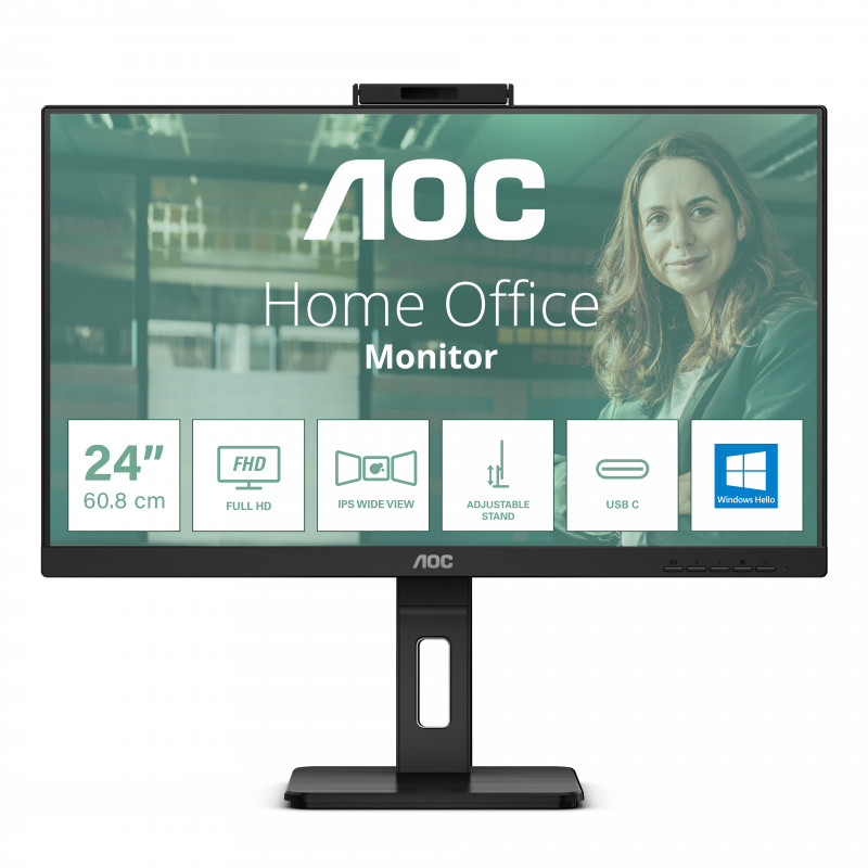 Monitor 24'' IPS - AOC 24P3CW - FHD 16:9 75Hz - HDMI + DisplayPort + USB C + USB MM - Pivot regolazione altezza