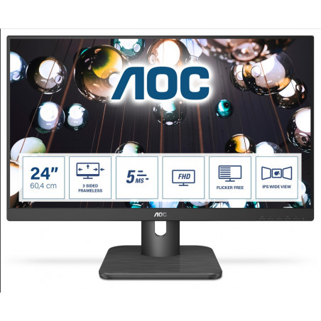 Monitor 23.8'' IPS - AOC 24E1Q - VGA + HDMI + DisplayPort - 5ms 60HZ 250nits - PIVOT Regolabile Altezza
