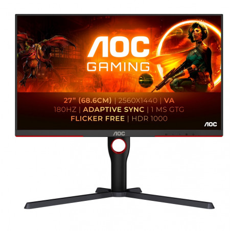 Monitor 27'' VA - AOC G3 Q27G3XMN/BK - 2K QHD 16:9 180Hz 700nits 5ms - 2xHDMI + DP