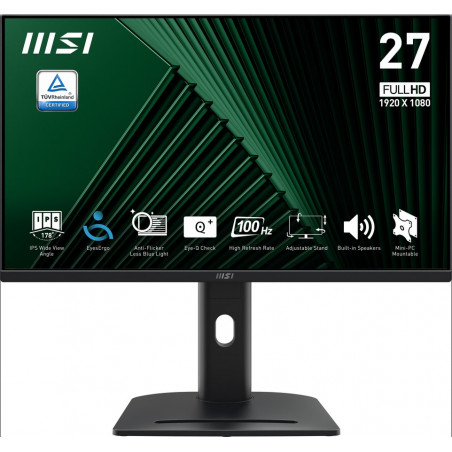 Monitor 27'' IPS - MSI PRO MP275PG - FHD 16:9 300nits 4ms 100Hz - HDMI + VGA + DP