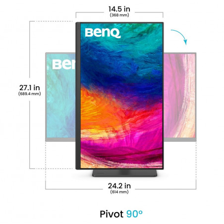 Monitor 27'' IPS - BenQ PD2706QN Designvue - QHD 16:9 400nits 5ms 100Hz - HDMI + USB C + USB + DP - Pivot regolabile 90°