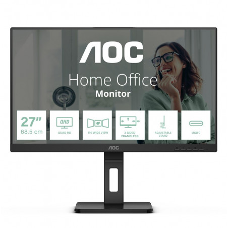 Monitor 27'' IPS - AOC Q27P3CV - QHD 16:9 350nits 4ms 75Hz - 2xHDMI + USB C + USB + DP