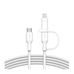 BELKIN BoostCharge Pro Cavo 2-in-1 USB-C e Lightning 1.5m (Bianco)
