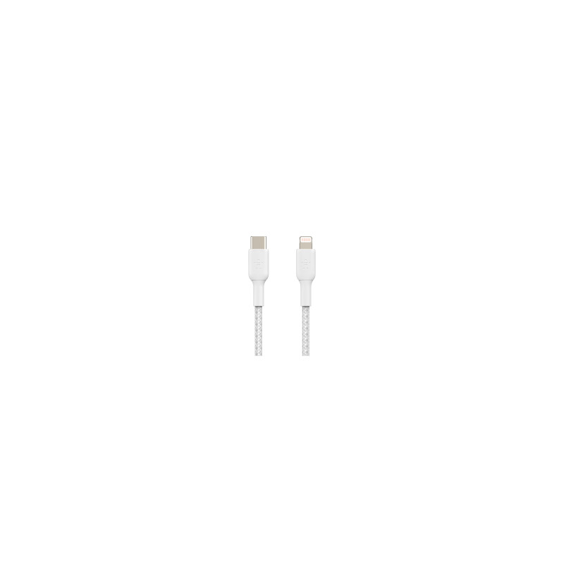 BELKIN Cavo Intrecciato USB-C a Lightning 2m (Bianco)