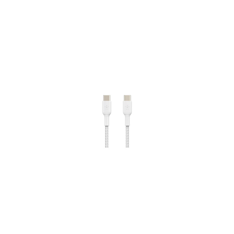 BELKIN Cavo intrecciato USB-C a USB-C 2m (Bianco)