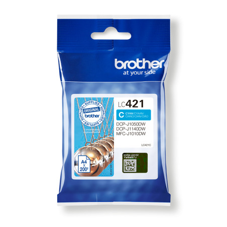 Cartuccia originale Stampante BROTHER - LC421C CIANO - CIANO 200PG PER DCP J1050DW