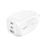 BELKIN Caricatore da Parete GaN 3 Porte 100W con Adattatore da Viaggio (Bianco)