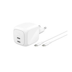 BELKIN Caricatore da Parete 67W 2 Porte USB-C + Cavo USB-C a USB-C 2m (Bianco)