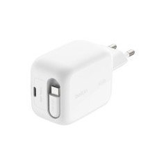 BELKIN Caricabatterie da muro USB-C GaN con Cavo Retrattile (45W)
