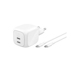BELKIN Alimentatore da Parete 50W 2 Porte + Cavo USB-C a USB-C 1m (Bianco)