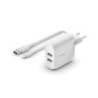 BELKIN Caricatore 24W + cavo Lightning (2 USB-A) (Bianco)