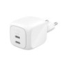 BELKIN Caricatore da Parete GaN 2 Porte USB-C 50W (Bianco)