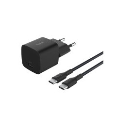 BELKIN Caricatore da Parete 25W + Cavo USB-C a USB-C 1m (Nero)