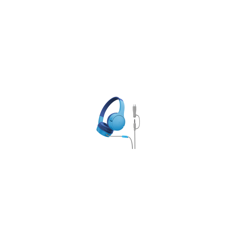 BELKIN Soundform Mini Cuffie con filo per bambini (USB-C/Jack) (Blu)