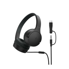 BELKIN Soundform Mini Cuffie Filaire per Bambini (USB-C/Jack) (Nero)