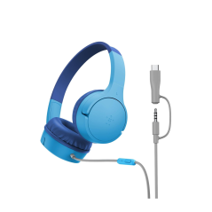 BELKIN Soundform Mini Cuffie con filo per bambini (USB-C/Jack) (Blu)