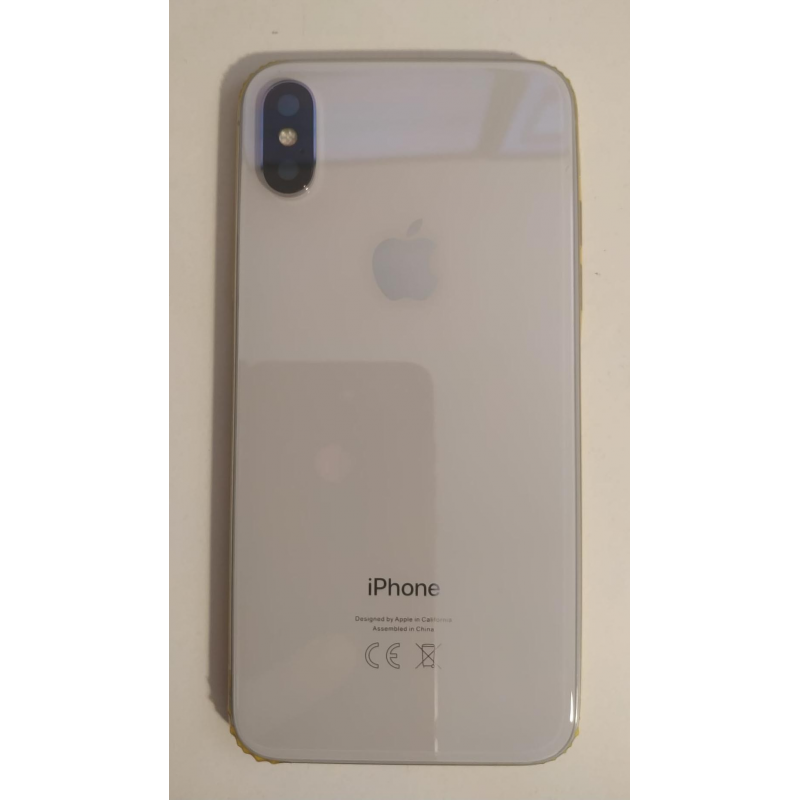 Scocca Completa con componenti per iPhone X Tasti Volume e Accensione e Ricarica Wireless Silver Argento