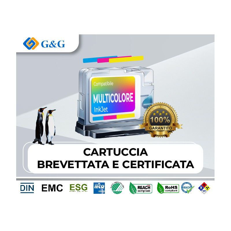 Cartuccia compatibile G&g per Stampante Cartucce rig. hp - 302XL TRICOLORE - CMY RIGENERATO INK LEVEL MULTIPACK - 18ml
