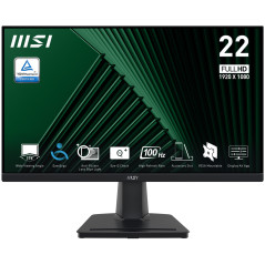 MON 21,5 IPS HDMI VGA 16:9 100HZ MSI PRO MP225 BLACK VESA FHD