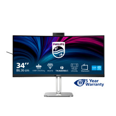 Monitor 34'' curvo - Philips 6000 series 34B2U6603CH  - 21:9 WQHD 120Hz 550nits 4ms - HDMI + Dp + USB + camera front