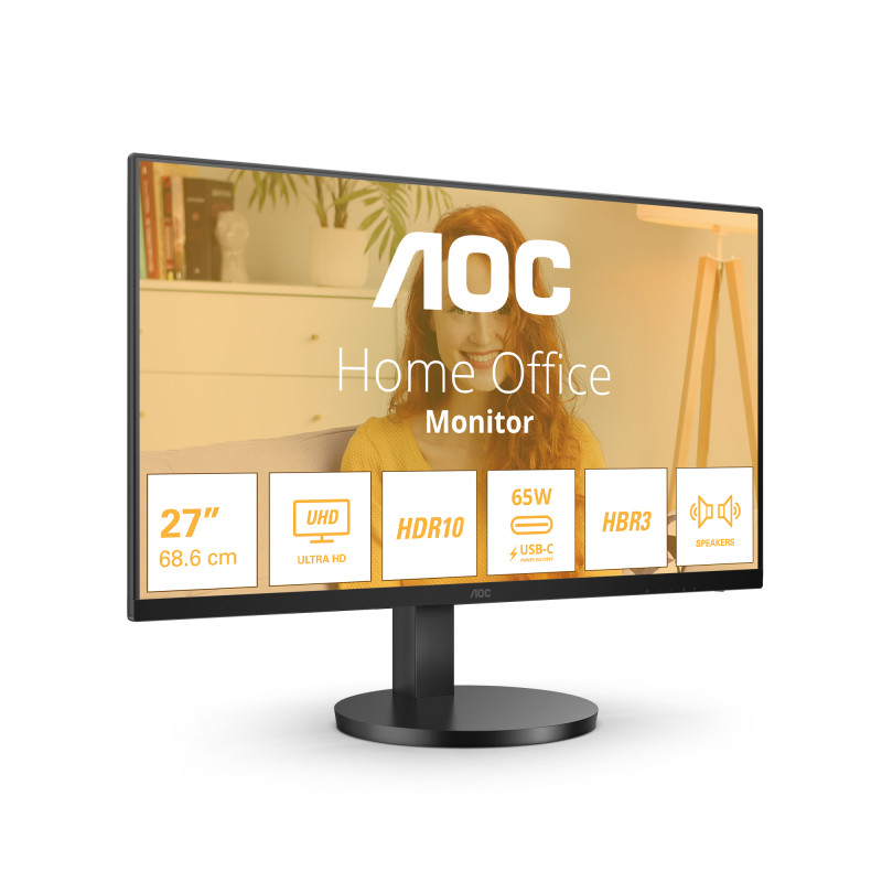 Monitor 27'' LCD IPS - AOC B3 U27B3CF  - 4K UHD 16:9 350nits 4ms 60Hz - 2xHDMI + USB