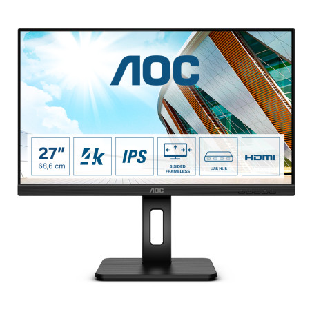 MON 27IPS UHD 4K  DP MM HDMI PIVOT AOC U27P2 USB REG ALTEZZA