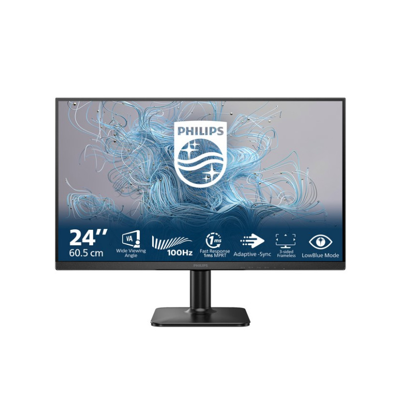 Monitor 23,8'' L.C.D. - Philips Serie 1000 24E2N1100LB - FHD 16:9 250nits 4ms 100Hz - HDMI + VGA
