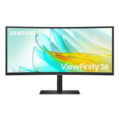 Monitor 34'' IPS curvo - Samsung Monitor HRM ViewFinity S6 - S65UC - UWQHD 21:9 5ms 100Hz 350nits - USB + HDMI + Dp + LAN