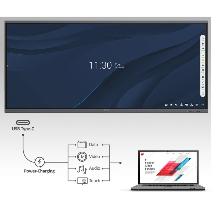 Display 92'' interattivo touchscreen Android - ViewSonic ViewBoard - 5120x2160 21:9 400nits 6.5ms 60Hz-HDMI+LAN+USB+RJ+WiFi+Dp