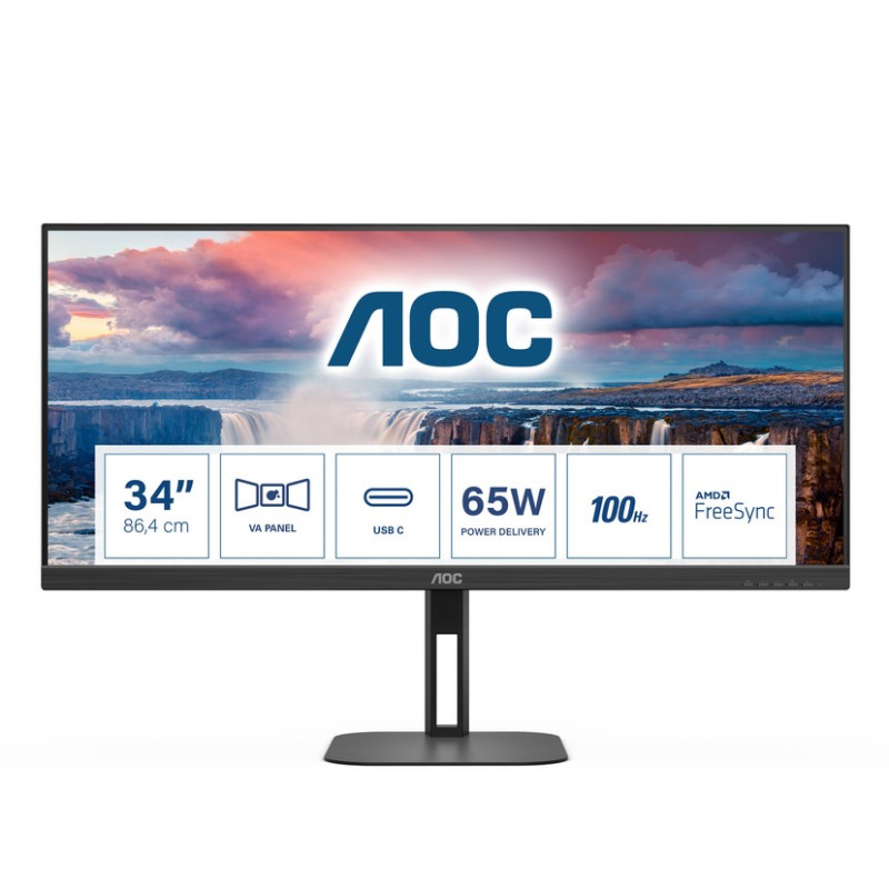 MON 34 VA 3440X1440  HDMI DP USBC AOC U34V5C 21:9 REG ALTEZZA MM
