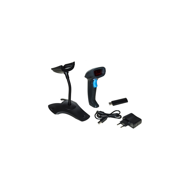LETTORE BARCODE LINK WIFI LASER 1D CON RICEVITORE USB E SUPPORTO