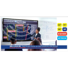 Display 65'' interattivo touchscreen Android - SmartMedia serie MX - 4K UHD 16:9 550nits 3ms - HDMI+LAN+USB+RJ+WiFi+Speaker