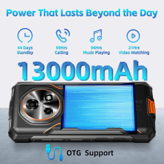 DOOGEE FIRE5 smartphone outdoor Android 15 13000 mAh 12 GB + 64 GB 6,6" cellulare NFC nuovo